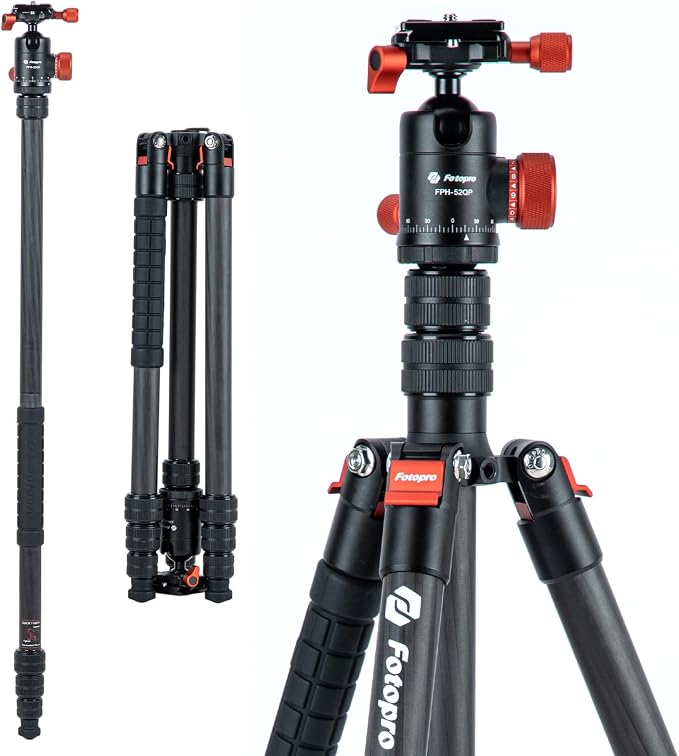 Fotopro 73" Carbon Fiber Tripod by Fotopro