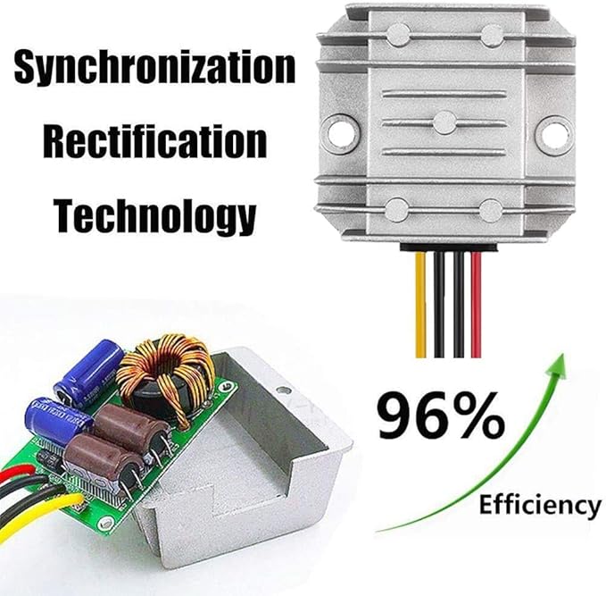 LEDMO DC/DC 24V Step Down to 12V Converter Regulator Reducer 20A 240W Automatic Reducer Transformer for Golf Cart Club Car Truck Vehicle Boat Solar System