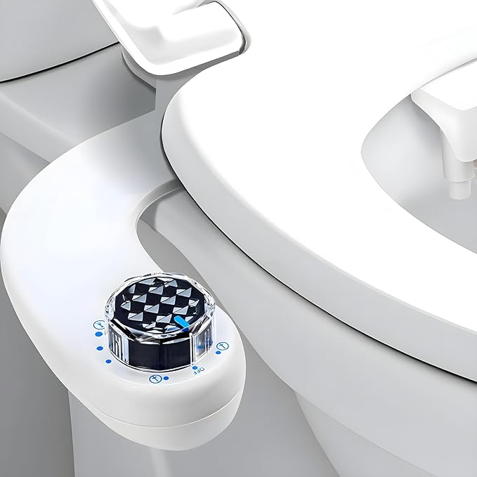 Bidet Attachment for Toilet Seat,Self-Cleaning Sprayer,Dual Nozzle Bidet with Adjustable Cold Water Pressure Control,Frontal & Rear Wash for the Elderly and Pregnant Women.Environmental Friendly Gift.