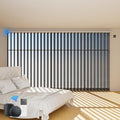 Blindify Motorized Vertical Blinds Compatible with Alexa Google Home, Light Filtering Sliding Door Shades Smart Vertical Blinds Remote Control Customize, Pure Deep Grey