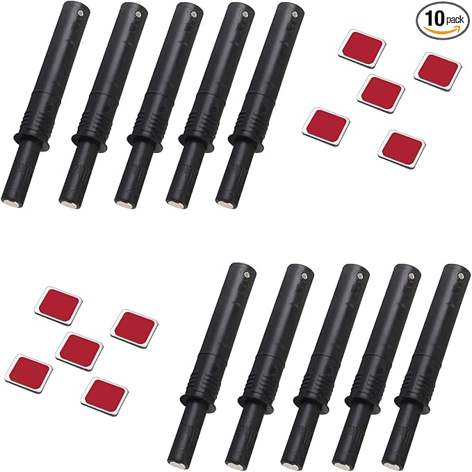 10 Pcs Magnetic Push Latches for Cabinet Push to Open Door Latch Soft Quiet Close Closers Push to Open Cabinet Door Latch for Closure Cabinet Drawer Wardrobe Kitchen Door (Trumpet)