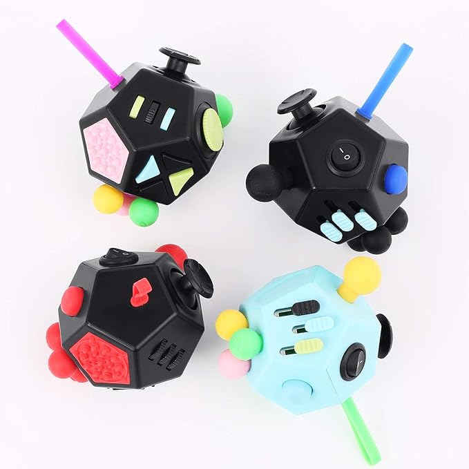 Fidget Dodecagon –12-Side Fidget Toys Cube Relieves Stress and Anxiety Anti Depression Travel Toy Christmas Stocking Stuffers Gifts for Children and Adults (B3 Blue Sky)