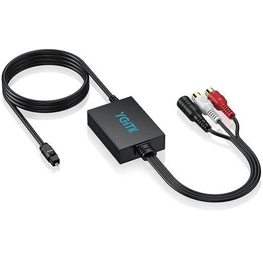 YGiTK 192kHz DAC Digital to Analog Audio Converter SPDIF to RCA+3.5mm Converter with Digital Audio Optical Cable,SPDIF Toslink Optical to RCA Converter for HDTV,DVD,Blu-Ray Players and Game Consoles