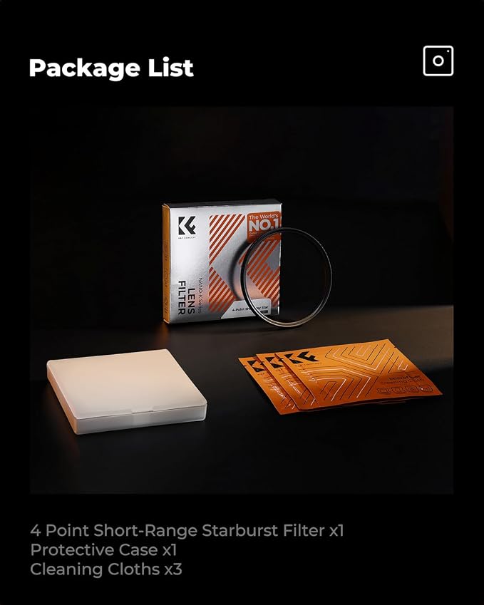 K&F CONCEPT 58mm Variable Short Line Star Lens Filter, Cross Screen Starburst - Image 8