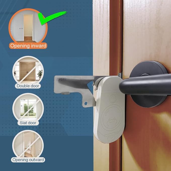 CGPLUS Security Door Stopper SEDOLI for Safe Stay, Home, Travel (Mute, Ivory)