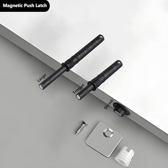 10 Pcs Magnetic Push Latches for Cabinet Push to Open Door Latch Soft Quiet Close Closers Push to Open Cabinet Door Latch for Closure Cabinet Drawer Wardrobe Kitchen Door (Large)