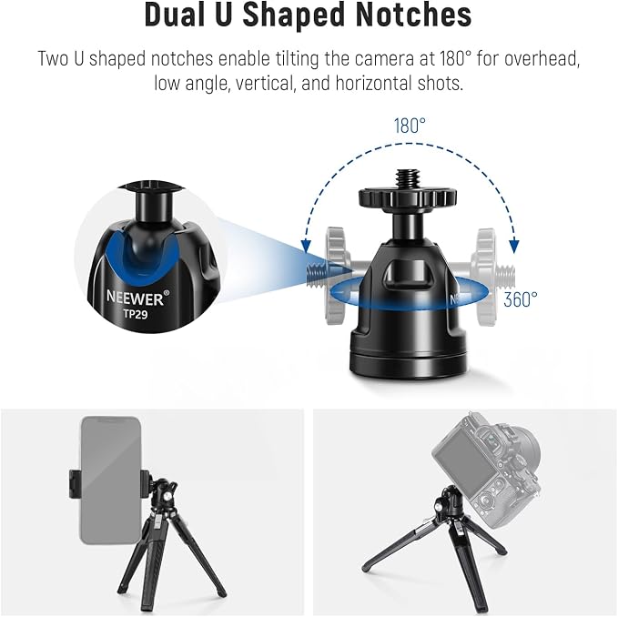 NEEWER Mini Desk Tripod, Metal Table Top Small Portable Travel Selfie Stick - Image 6