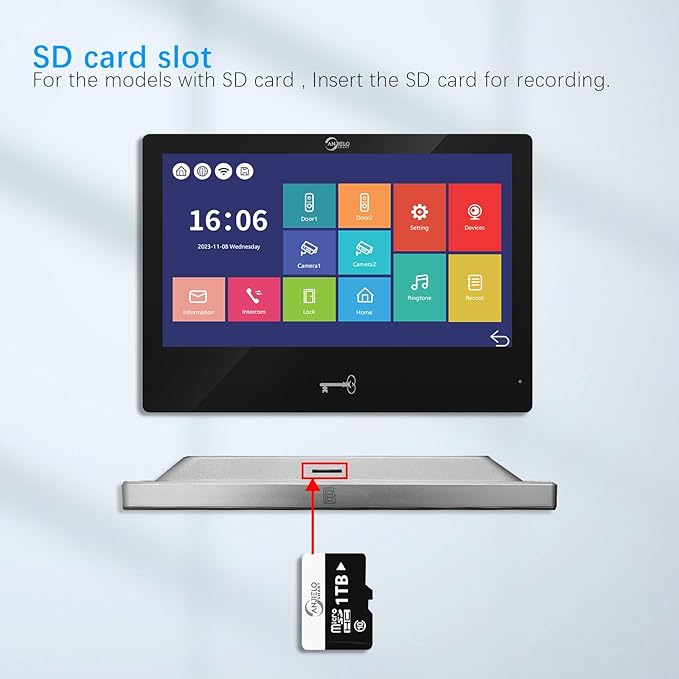 Wired Video Apartment Intercom System,Door Phone Kit,10 Inch Touch Monitor with 1080P HD Doorbell Camera,Supporting Motion Detecting 5 in 1 RFID Card Unlcking for Home Villa (1 Doorbell + 1 Monitor)
