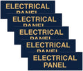 All Quality Basic Electrical Panel Sign - Fire Regulation Safety Compliance Sign - Blue/Gold - Large (5 Pack)