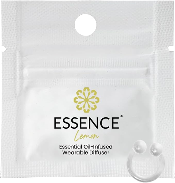 Essence Wearable Aromatherapy Nasal Diffuser – Lemon Essential Oil Nose Ring by Essence