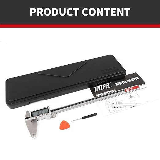 Unipec 12 Inch Digital Caliper, 150mm Calipers Measuring Tool with Stainless Steel, IP54 Splash Proof Protection Design