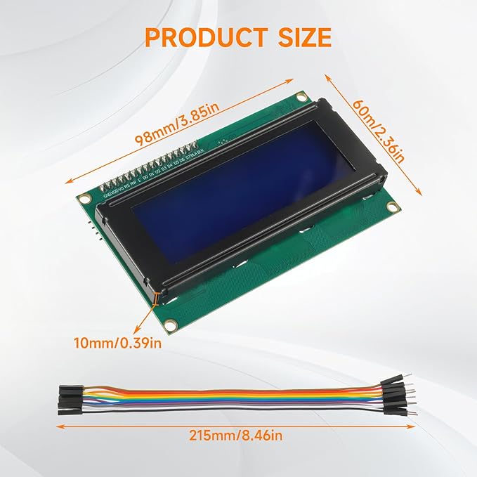HUAREW 2pcs I2C IIC TWI 2004 Serial LCD Display Module 20x4 Compatible with Arduino Raspberry Pi