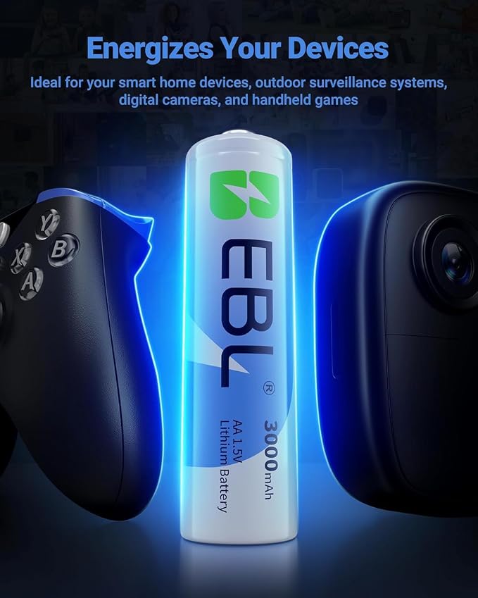 EBL 8 Pack 3000mAh 1.5V Lithium AA Batteries - Image 6