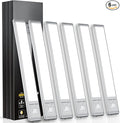 Under Cabinet Lights,76 LED Operated Motion Sensor Light Indoor,1500mAh USB Rechargeable Closet Lights, 6 Pack Magnetic Dimmable Closet Lights，Wireless Under Counter Lights for Kitchen, Stairs.