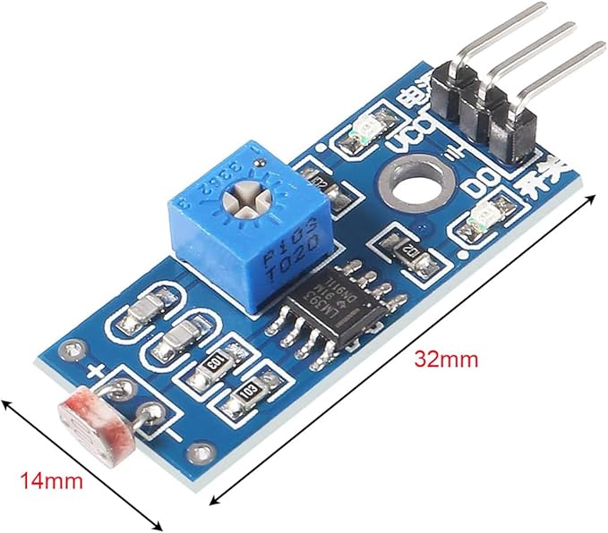 Gebildet 10pcs LDR Photosensitive Sensor Module 3 Pins 5MM Light Dependent Resistor Sensor Module Digital Light Detection LM393