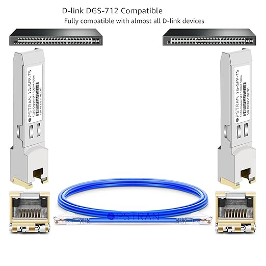 OPSTRAN 1000BASE-T SFP RJ45 Copper Transceiver Module Compatible with D-Link DGS-712 100m Cat 5e/6/6a 4 Pack