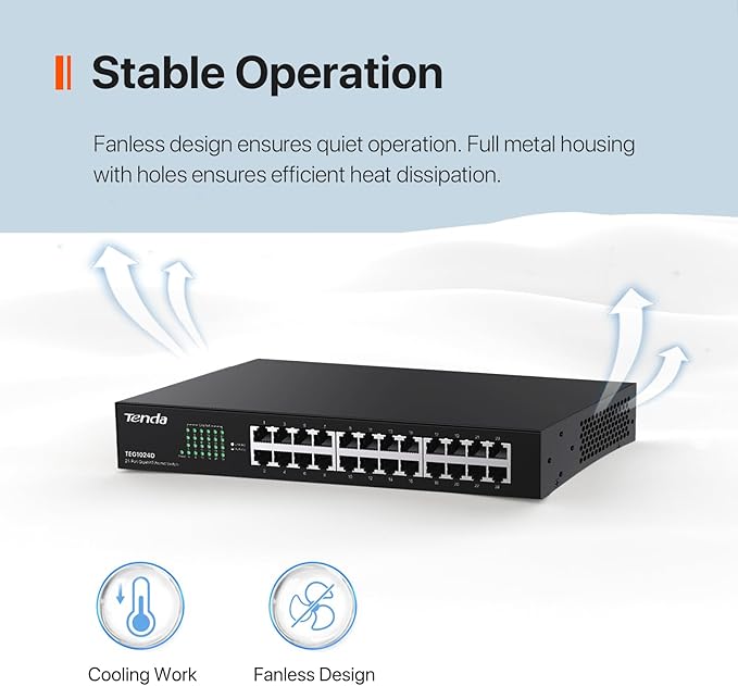 Tenda 24 Port Gigabit Ethernet Switch | Rackmount Network Switch | - Image 5