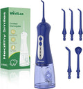 WellLeo Water Flossers for Teeth, Portable Oral Irrigator Rechargeable Water Dental Flosser Pick with High Pressure 5 Jet Tips, IPX7 Travel Water Flossing for Brace Teeth Cleaner Gum Care