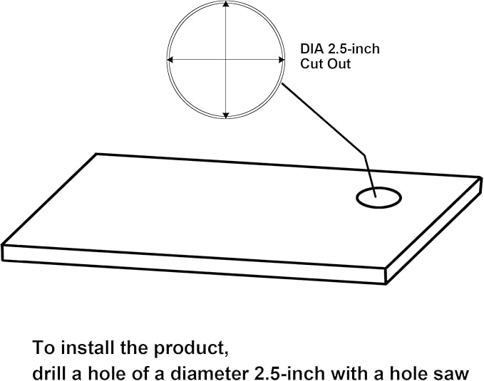 2.5 inch Hole Pop up Outlet for Countertop,20W USB C,4 USB Ports,4 Outlets 15Amp Tamper Resistant Receptacle Flush Mount,Space Saver Recessed Outlet,1875W,ETL Listed