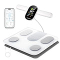 YINOLIFE Smart Scale for Body Weight, 8 Electrode Bathroom Scale for Weight Fat BMI Muscle Mass, 28 Full Body Composition Analyzer, Accurate Weight Scale, Rechargeable, 400 lbs, White