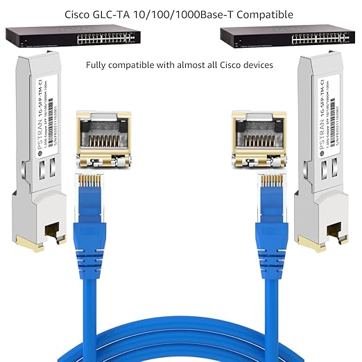 OPSTRAN 10/100/1000BASE-T SFP SGMII Copper Transceiver Module Compatible with Cisco GLC-TA RJ45 100m cat5e/6 10 Pack