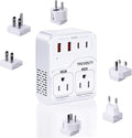 TREVOLTY 2000W Voltage Converter US to Europe for Hair Dryers, 7-in-1 220V to 110V Converter for European Travel with 3 AC/2 USBA/2 USBC Ports (PD20W), Universal Travel Adapter (White)