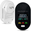 Carbon Monoxide Detector Plug in Wall, 3-in-1 CO Detector with Temperature Humidity Sensor, Portable Carbon Monoxide Detectors Easy to Read & Install, for Home/Office/Hotel/Travel/RV