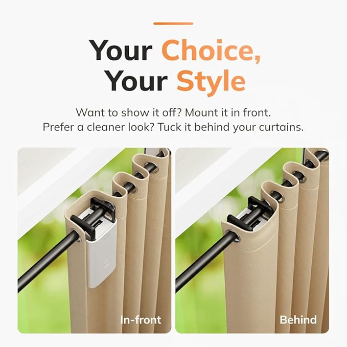 Ryse SmartCurtain | Motorized Curtain | Turn Current Curtains into Electric, Automated Drapes | Easy Install | Works with Existing Single or Double Curtain | Phone App Enabled | Charger Not Included