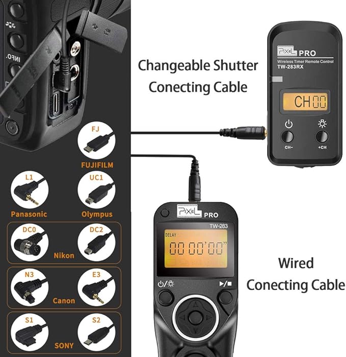 Remote Control Compatible for Sony, Pixel Wireless Shutter Release Cable TW-283 - Image 3