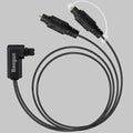 90 Degree Optical Audio Splitter 1 in 2 Out Cable, Digital Toslink Fiber by Bangun