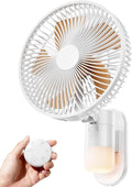 AURATHEA 10” Small Wall Mount Fan with Light and Remote Control, RV FAN with Powerful Airflow,90° Oscillating, 4 Speeds, Timer, 180° Adjustable Tilt, for Home/RV, Bedroom, Small Space Applications