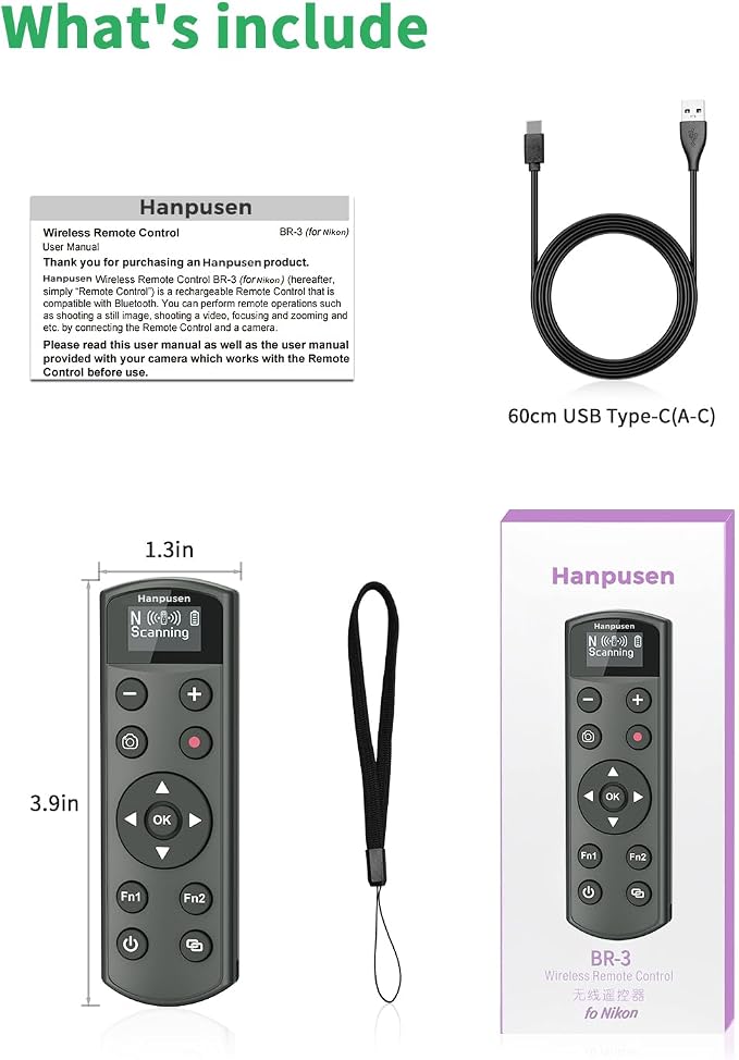 for Nikon Camera Remote Control, Hanpusen Rechargeable Wireless Shutter Release - Image 7