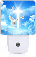 GANTINIR Cross Heaven Night Light, Plug-into Blessed Nightlight White LED Lamp, Energy Efficient Decor Desk Lamp for Bedroom Hallway Stairs Bathroom