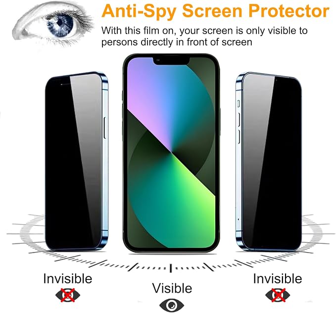 PEHAEL 3+3 Pack for iPhone 13 Mini Privacy Screen Protector - Image 4
