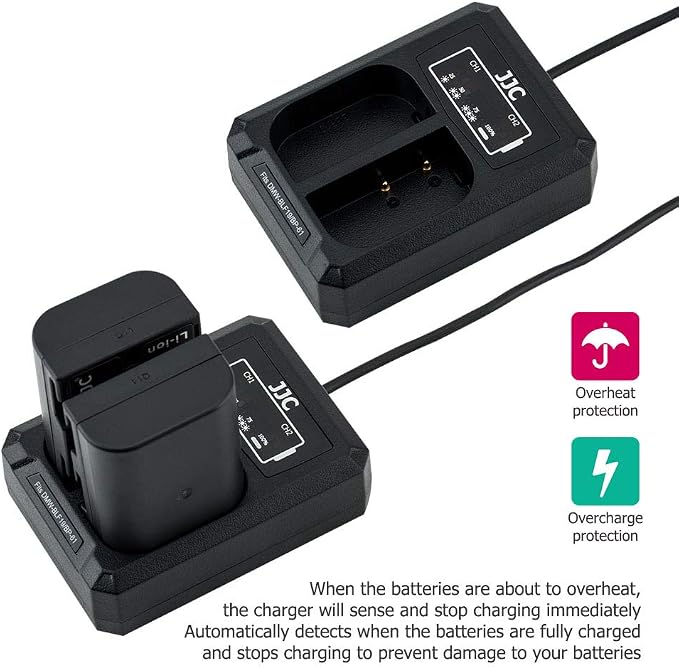 JJC DMW-BLF19 & DMW-BLK22 Battery Charger USB Dual Slot - Image 6