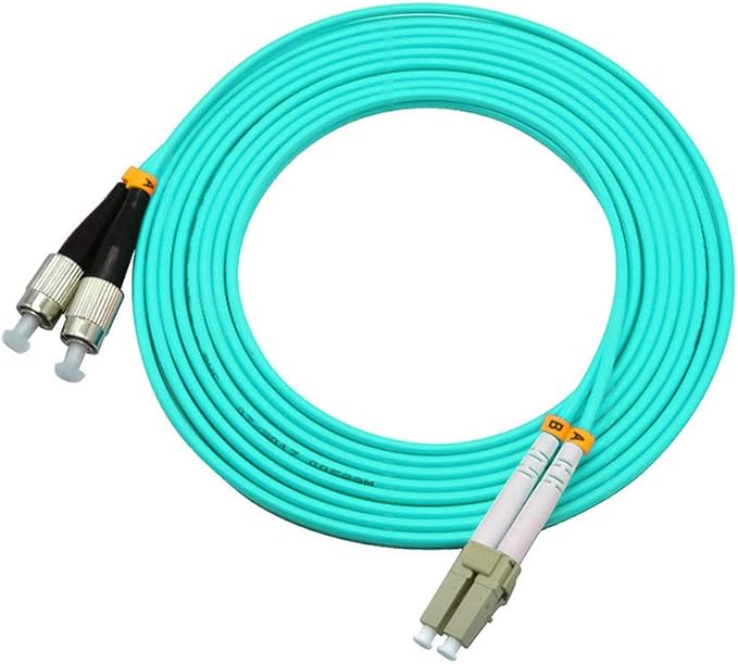 Jeirdus 20Meters 65ft LC to FC Duplex 50/125 10G OM3 Multi-Mode Fiber Optic Cable Jumper Optical Patch Cord LC-FC