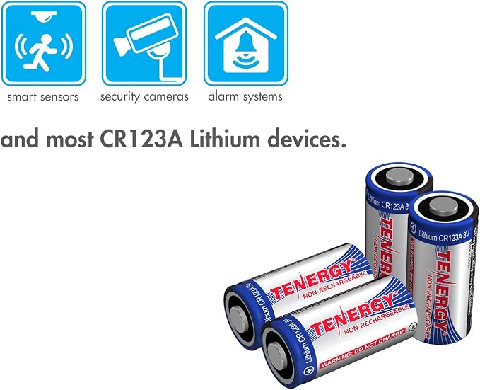 Tenergy 3V CR123A Lithium Battery, High Performance 1500mAh CR123A Cell - Image 3