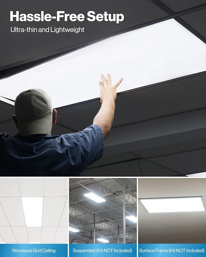 Sunco 30 Pack 2x4 LED Flat Panel Light Drop Ceiling Office Fixture, 7700 LM, Selectable Features, 40W/50W/60W, 4000K/5000K/6000K, Dimmable (0-10V), Dustproof ETL.