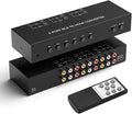 Dingsun 6Port AV to HDMI Converter, Will Convert Input Analog Aignals to a Digital Output Signal, Built-in 16:9/4:3 Adjustment, Perfect for Old Video Game Systems,PS,WII,Xbox,DVD,VHS(with Remote)