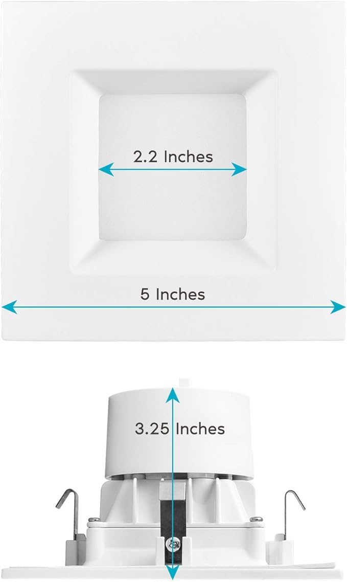 LUXRITE 16 Pack 4 Inch Square Recessed LED Can Lights, CCT Color Temperature Selectable 2700K | 3000K | 3500K | 4000K | 5000K, Dimmable Recessed Lights, 750 Lumens, CRI 90, Energy Star, Wet Rated