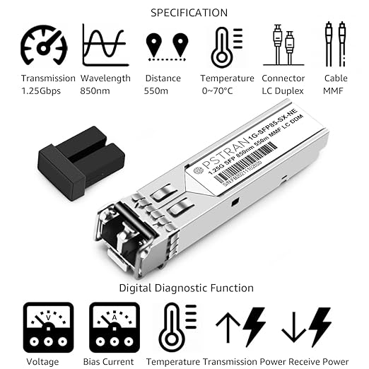 OPSTRAN 1000BASE-SX SFP Optical Transceiver Module Compatible with Netgear AGM731F 850nm 550m DDM Duplex LC MMF 4pcs/Pack