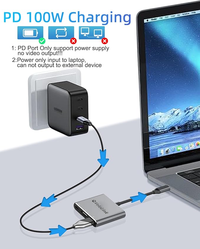 Usbc to hdmi Adapter,hdmi to USB c with 100W PD & USB 3.0,4K HDMI to Typec Adapter, USB C Hub Multiport AV Converter Compatible with MacBook,Laptops, iPhone,PC, Nintendo Switch,steam Deck, rog Ally
