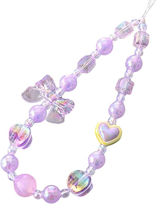 Beaded Phone Charm Lanyard Strap Girly Style Fixed Beads Pearl Lanyards by Staqlo