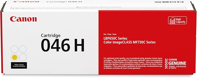Canon Genuine 046 Yellow Toner Cartridge High Capacity Compatible with LBP654Cdw, MF731Cdw, MF733Cdw, MF735Cdw