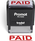 Promot Paid Stamp Self Inking - for Office, Accounts Payable Stamp - Rubber Stamps for Retail Use, Red Ink, Self Inking for Business Supplies, Paid Stamper