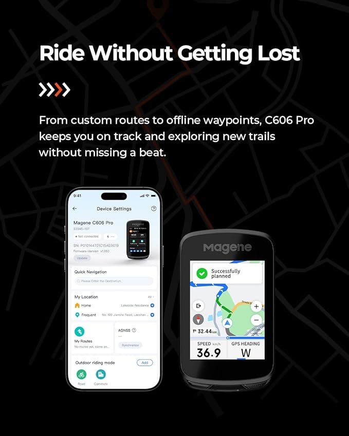 Magene C606 Pro GPS Bike Computer – 2.8" Transflective Touchscreen, 25Hr Battery - Image 3