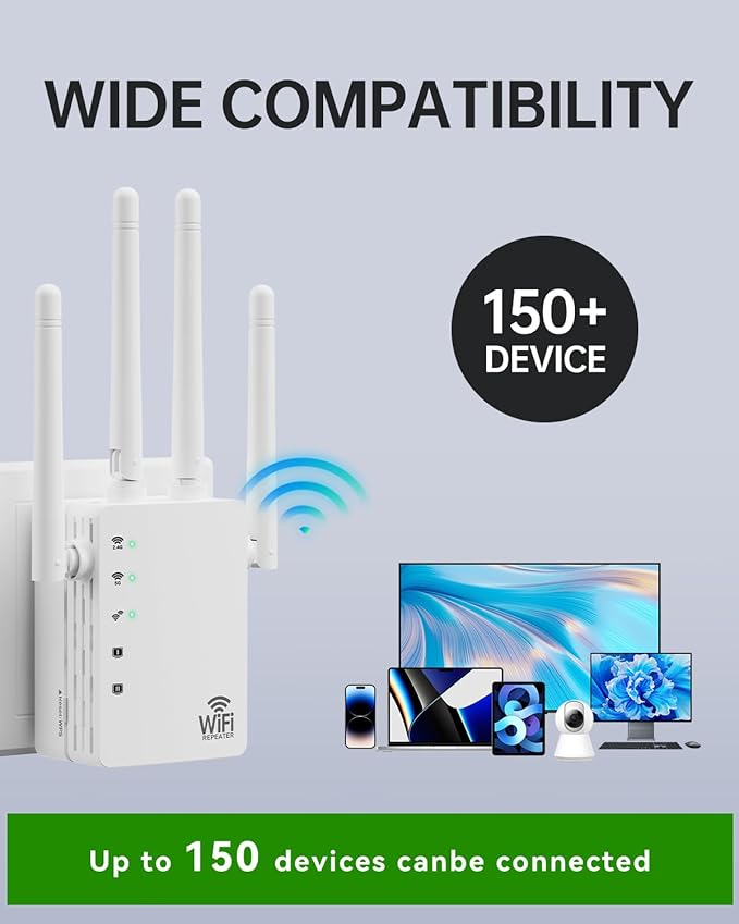 2026 WiFi Extender Signal Booster for Home, 10X Faster New Wireless Long Range Amplifier, Covers up to 13888 sq.ft, WiFi Booster Dual Band,WiFi Repeater with Ethernet Port & EasyMesh, Easy Setup