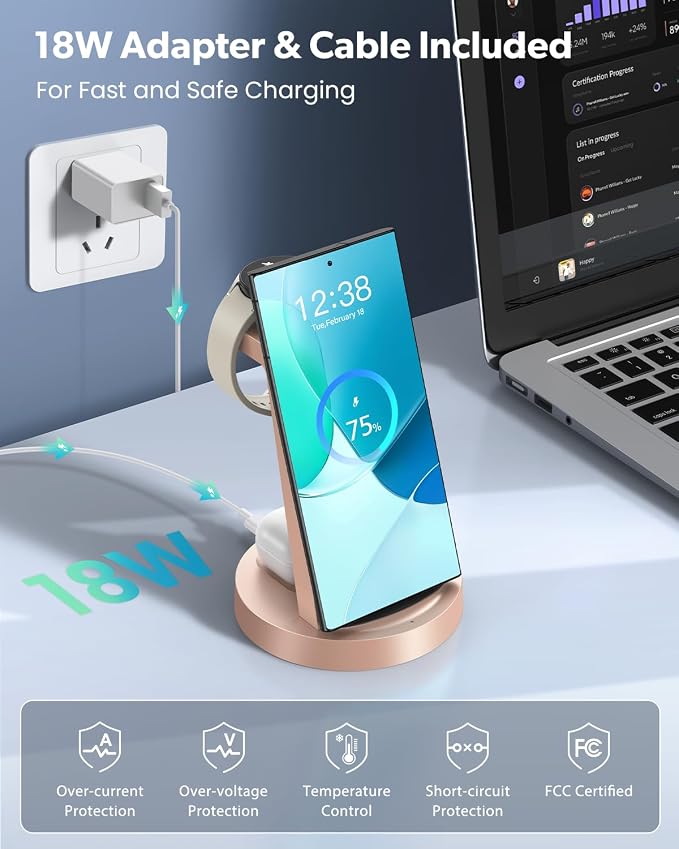 Wireless Charger for Samsung: 3 in 1 Wireless Charging Station for Samsung - Image 4