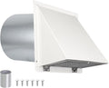 JYINCPED 10 Inch Hooded Wall Vent with Screen and Damper,Galvanized Steel Exterior Wall Exhaust Vent Cover Cap for Kitchen Range Hood Duct Ventilation Outside Air Exhaust Applications,White