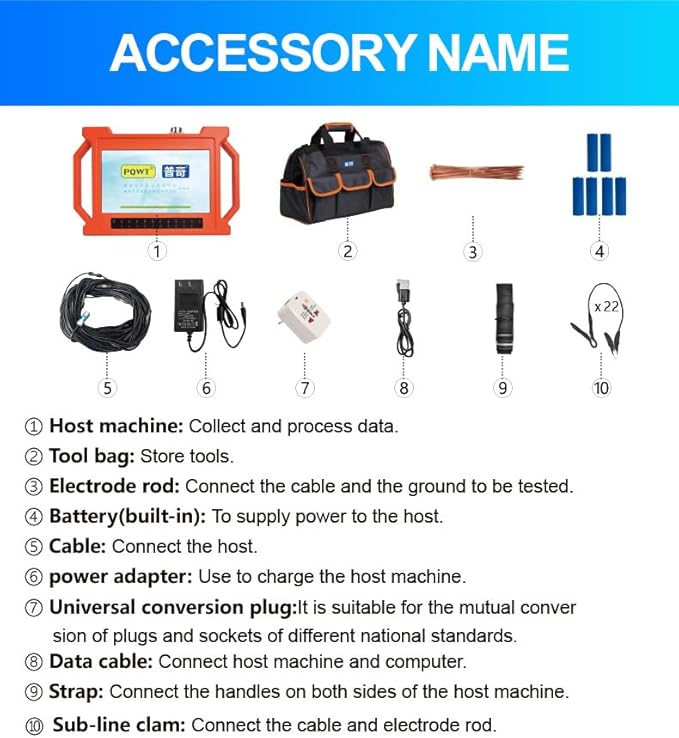 PQWT GT500A Groundwater Finder 500M Depth Water Locator for Well Drilling with Pipeline Leak Detector Water Leak Locator